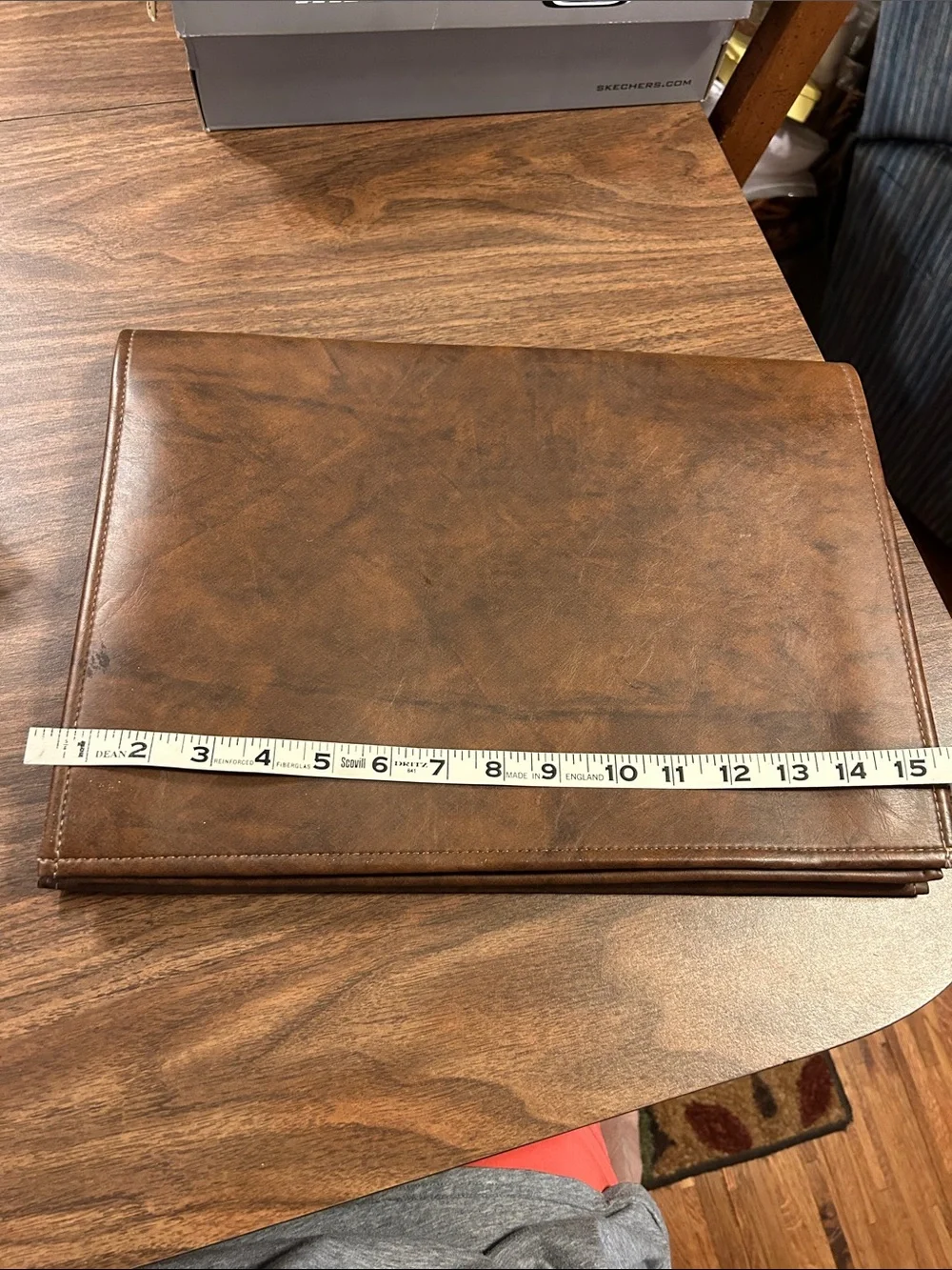 Faux Leather Brown Storage Portfolio - Home Accents
